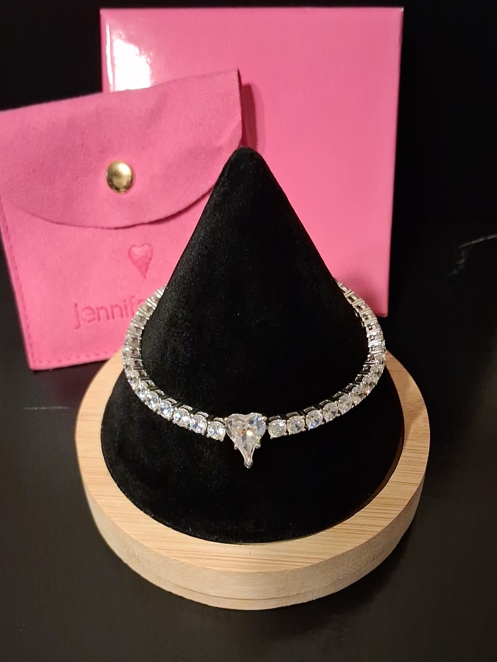 Diamonique X Jennifer Miller Signature Heart Tennis Bracelet New